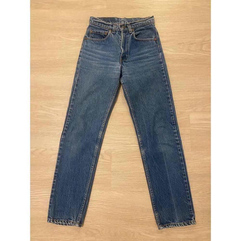 Vintage 80s Levi's 505 0217 XX Jeans 27x30 Faded Indigo Straight Leg Zip USA